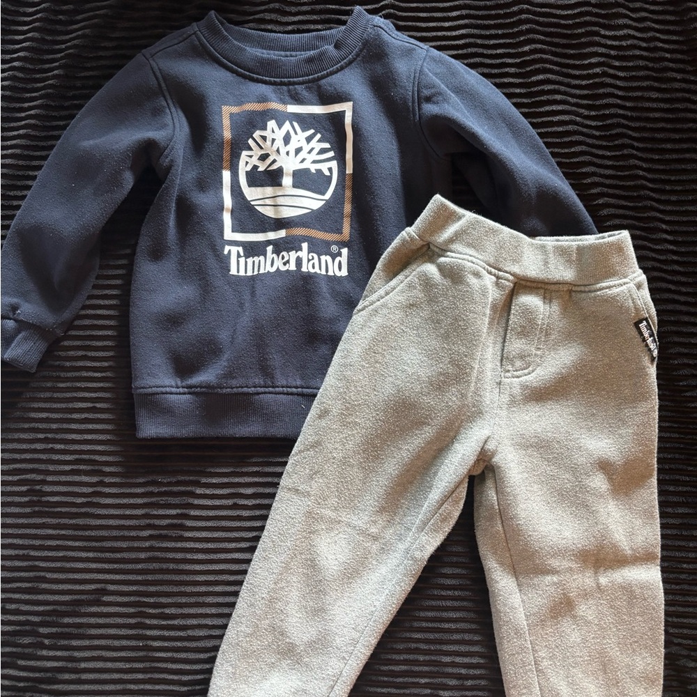 Timberland Kids Navy and Gray Jogger Set